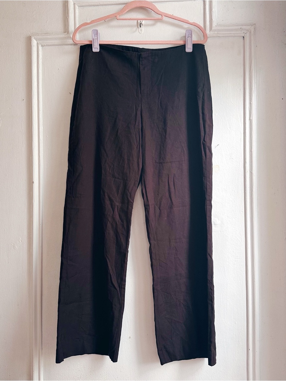 Gap women’s chocolate brown pants linen blend lightweight summer size 10